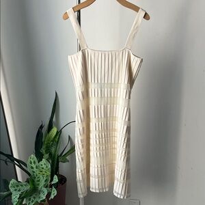 Rare‼️ PH5 SKYES UV REACTIVE Pleated Knit Cream Striped Dress L